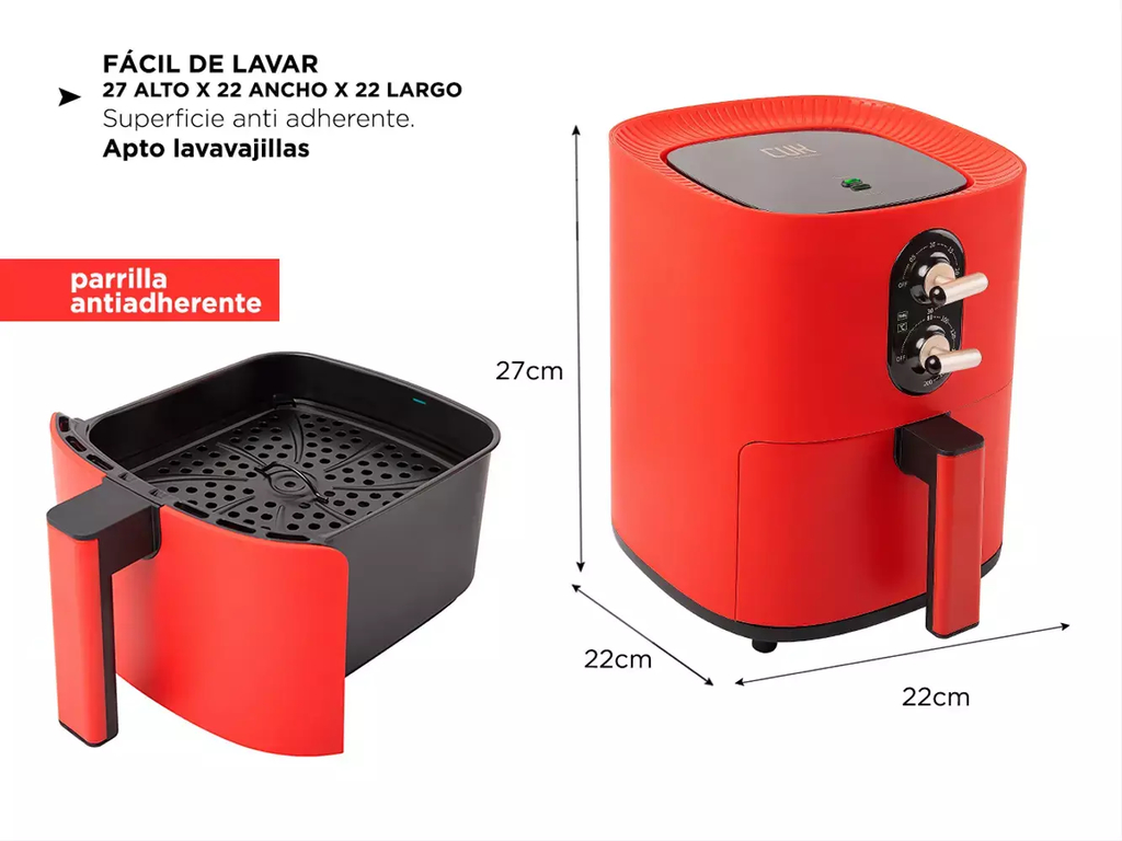 Freidora de Aire sin Aceite Gadnic FA3.0 Capacidad 3 Litros