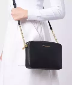 Michael Kors - Bolsa Transversal Jet Set Preto - Bellaflor importados