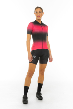 Camisa de Ciclismo Free Force Sport Star Rosa com Preto