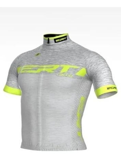 Camisa de Ciclismo ERT New Elite Racing Prata e Neon