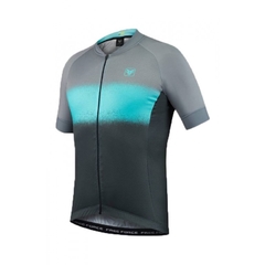 Camisa de Ciclismo Free Force Sport Smear Cinza com Azul