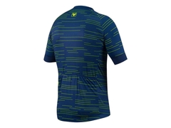 Camisa para Ciclismo Free Force Sport Row Azul com Amarelo - comprar online