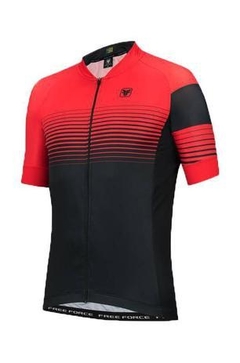 Camisa de Ciclismo Free Force Sport Reddish Preto com Vermelho