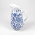 Vaso Decor Azul e Branco de Cerâmica Floral 21x16,5x31cm Jarro Decorativo