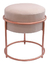 Banqueta Puff Paris Designer Armação Rose Gold Redondo 49cm