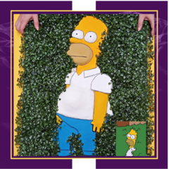 Quadro meme Homer Simpson no arbusto