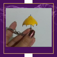 Chaveiro guarda chuva amarelo - comprar online