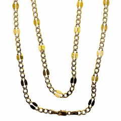 Cadena Cartier Combinada Diamantada Oro 10k 70cm