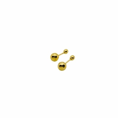 Aretes Broquel Dormilonas 4mm Oro 14K