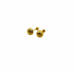 Arete Broquel Honguito Oro 10K 5mm