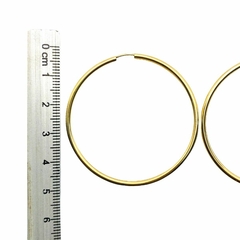 Imagen de Arracadas Tubulares Huecas de 4.6cm de Diam Oro 14K