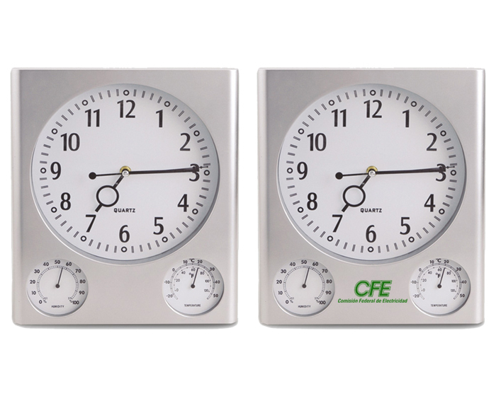 Reloj de pared con medidor de temperatura y humedad Cronix