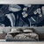 MURAL FLORAL DARK BLUE