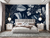 MURAL FLORAL DARK BLUE en internet