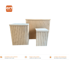 Trio de Mesa Ripado MDF - loja online