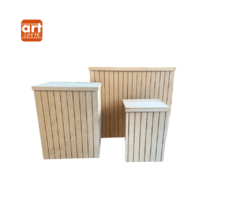 Trio de Mesa Ripado MDF