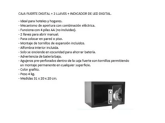 Caja Fuerte Seguridad Digital Electrónica Bonux - Acero - comprar online