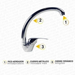 Grifería Monocomando Mesada Pico Cisne - comprar online