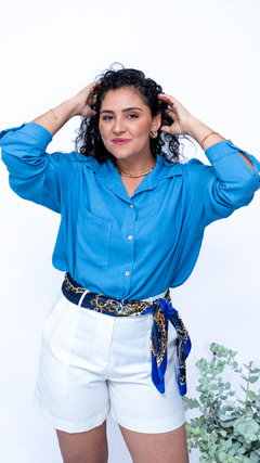 Camisa manga longa azul - comprar online