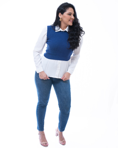 Blusa Ayla em Tricot Azul