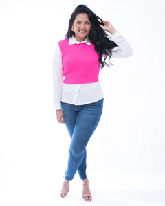 Blusa Ayla em Tricot Rosa Neon