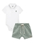 CONJUNTO BODY BATA EM SUEDINE E BERMUDA EM SARJA ECO LINHO LISTRADA - comprar online