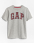 Camisa infantil T-shirt cinza logo Gap