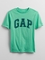 Camisa infantil T-shirt verde logo Gap