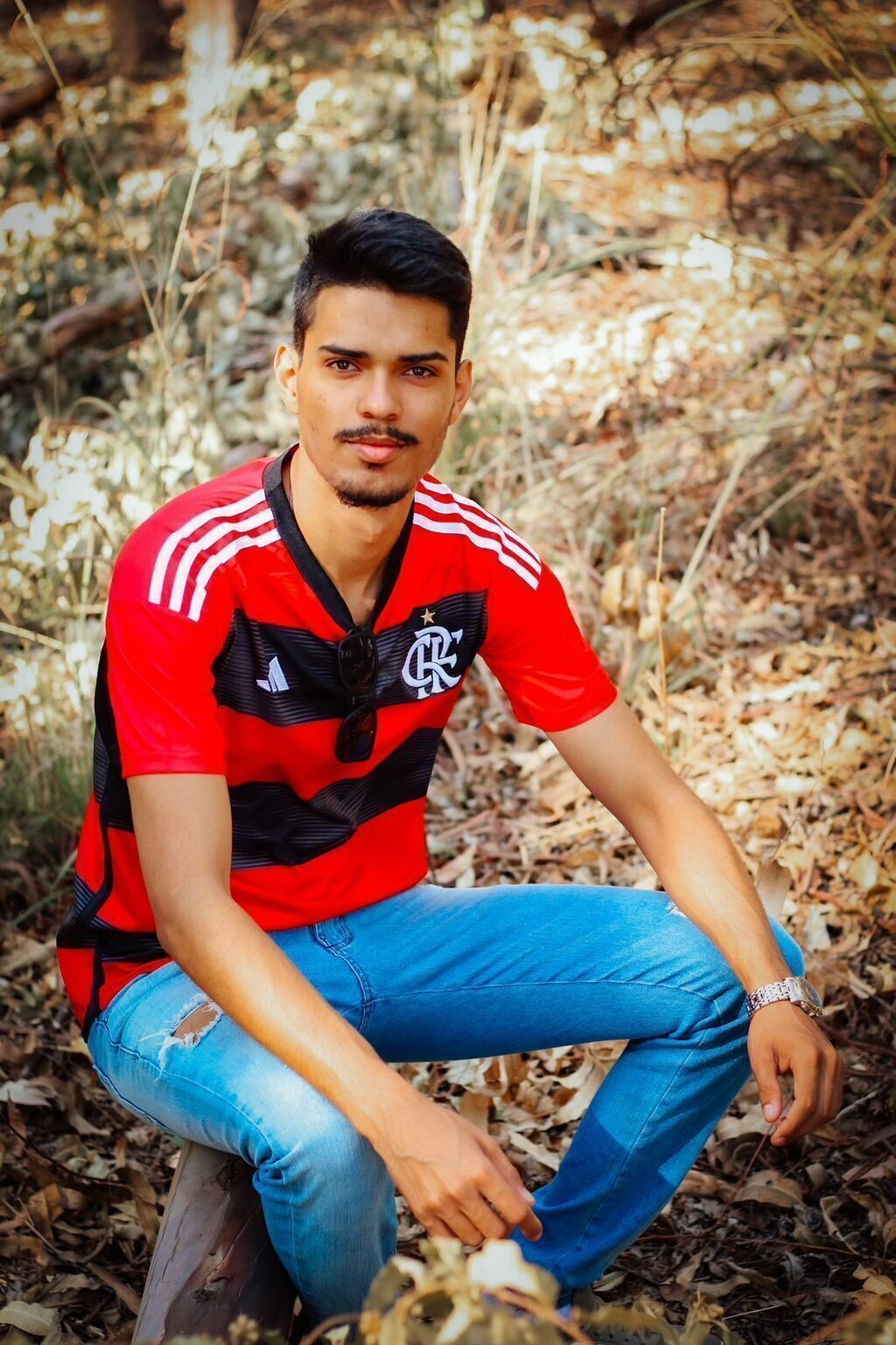 Camisa Flamengo I 23/24 s/n° Torcedor Adidas Masculina - Vermelho+Preto