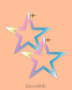 argola estrela - iridescente