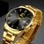 Relógio masculino aço inoxidável de luxo