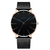Relógios ultrafinos minimalistas masculinos, aço inoxidável, cinto de malha, na internet