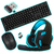 SUPER KIT MOUSE TECLADO SEM FIO + FONE GAMER + ADAPTADOR WIFI - loja online