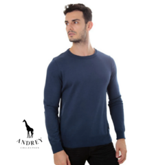 Suéter gola C Azul Escuro - comprar online