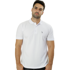 CAMISA POLO PIQUET PIMA COM ELASTANO LISA BRANCA