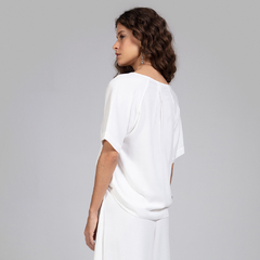 Bata Decote Transpasse Viscose - Off-White - comprar online