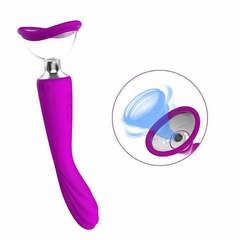 VIBRADOR DE PONTO G E CLITÓRIS COM SUCÇÃO