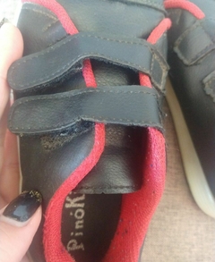 Tênis infantil preto com vermelho em velcro - Pinokio - AT61 - loja online