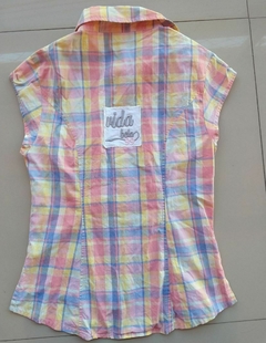 Blusa xadrez em tons pastéis - Vida Bela - AT53 - comprar online