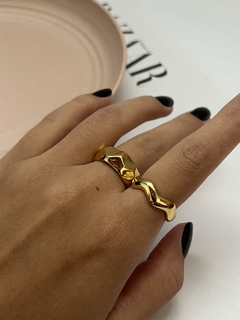 anel onda dourado - comprar online