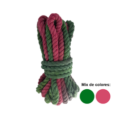 Pack de 4 cuerdas algodón rosa y verde tipo trenzado- Shibari - comprar en línea