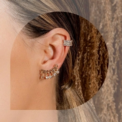 BRINCO EAR CUFF ELOS E CRISTAIS