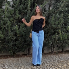 CALÇA WIDE LEG JEANS - LAVAGEM CLARA na internet