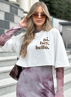 TEE CROPPED HELLO PT