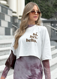 TEE CROPPED HELLO PT - comprar online