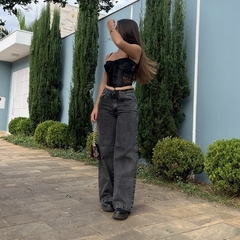 CALÇA WIDE LEG JEANS ESTONADA - comprar online