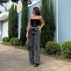 CALÇA WIDE LEG JEANS ESTONADA na internet