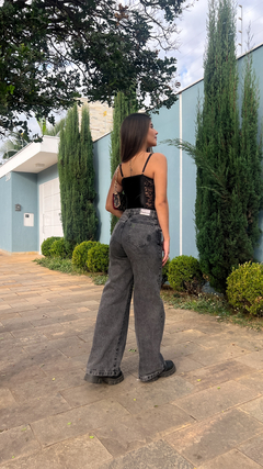 CALÇA WIDE LEG JEANS ESTONADA - N A G • S T O R E