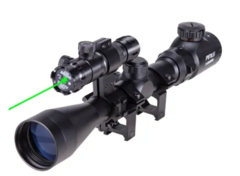 Mira Telescopica 3-9x40 Reticulo Iluminado + Laser Airsoft