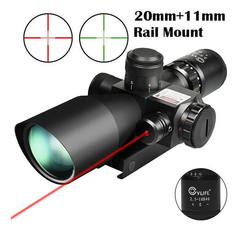 Mira Telescopica 2.5-10x40 Con Laser Y Bases Incorp 11 Y22mm - tienda online